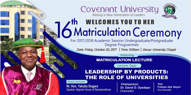 Covenant University matriculation ceremony date