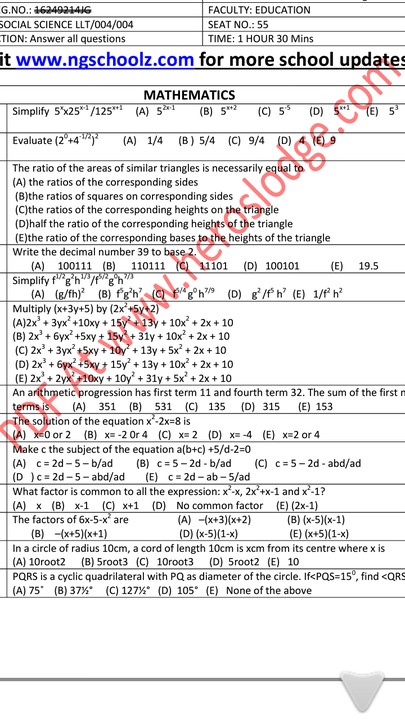 Download University Of Ibadan,UI Post UTME Past Question