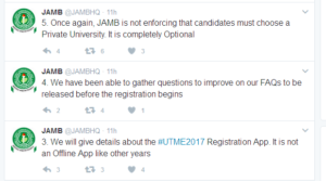 UTME 2017: Private University Is Optional - JAMB